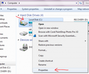 hard drive properties