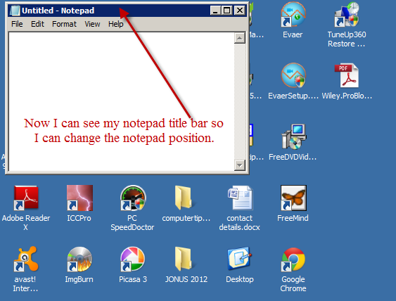 notepad is on the computer screen now
