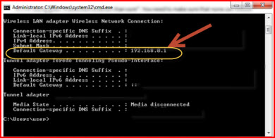 find your router IP address