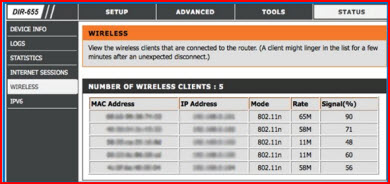 number of wireless clients