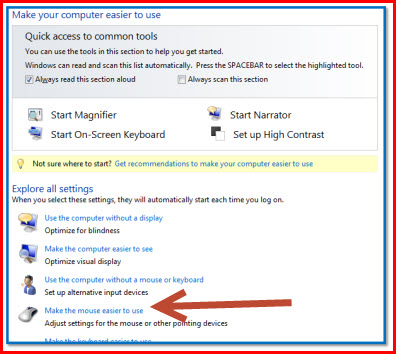 ease of access make the mouse easier to use