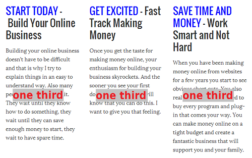 3 columns in WordPress post