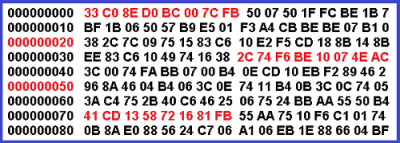 MBR boot sector