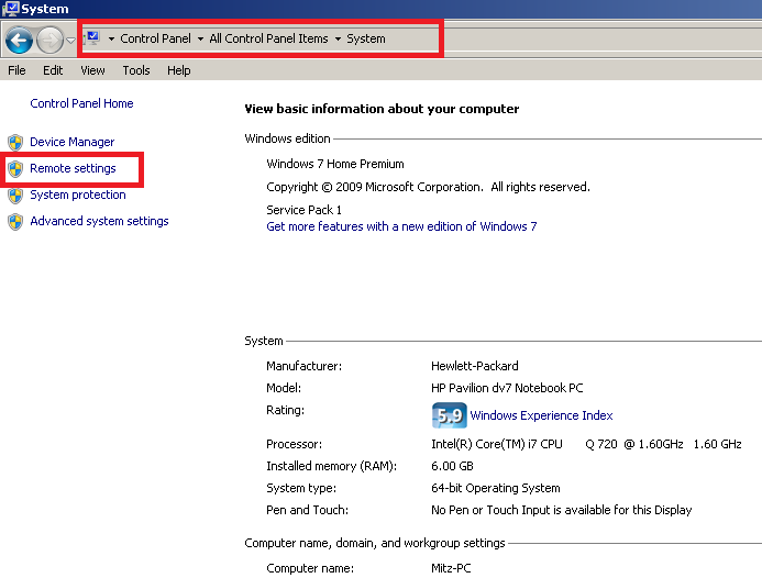 change remote settings